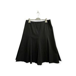 Vintage Dolce & Gabbana Black Stretch Cotton Flared Skirt IT 46 Made Italy